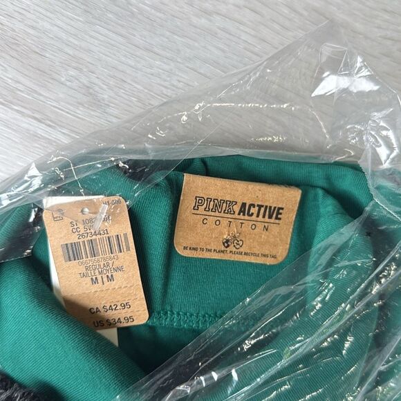 Victoria’s Secret Pink Cotton Foldover Legging M Green NWT in packaging‎ - Picture 6 of 6